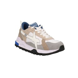 W6YZ 1B31 BREEZE 3-M Sneaker Uomo Stringate in Vero Camoscio Grey White Beige 2