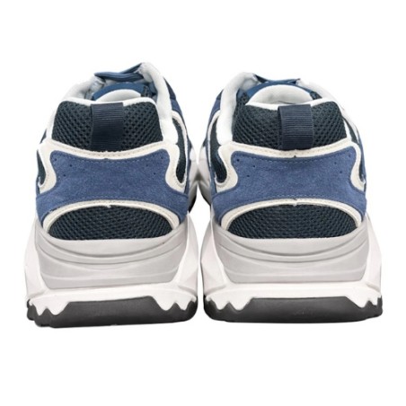 W6YZ 1C44 MARK-M Sneaker Uomo Stringate in Vero Camoscio Navy Blu White