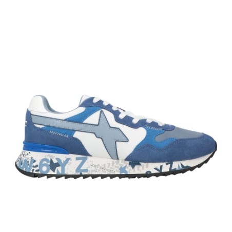 W6YZ 1C91 Just Say Wizz YAK-M Sneaker Uomo Stringate Blu Celeste Azure