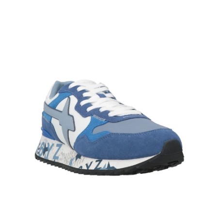 W6YZ 1C91 Just Say Wizz YAK-M Sneaker Uomo Stringate Blu Celeste Azure