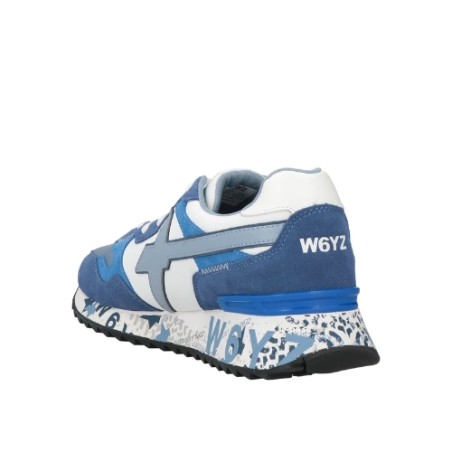 W6YZ 1C91 Just Say Wizz YAK-M Sneaker Uomo Stringate Blu Celeste Azure