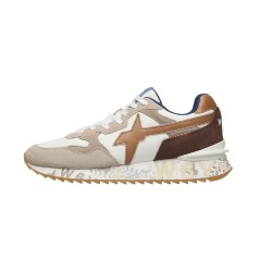 W6YZ 2E01 Just Say Wizz YAK-M Sneaker Uomo Stringate Cream White Brown