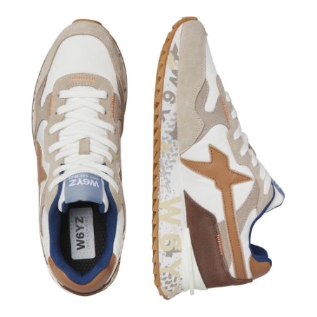 W6YZ 2E01 Just Say Wizz YAK-M Sneaker Uomo Stringate Cream White Brown