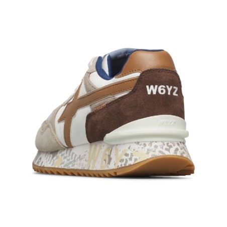 W6YZ 2E01 Just Say Wizz YAK-M Sneaker Uomo Stringate Cream White Brown