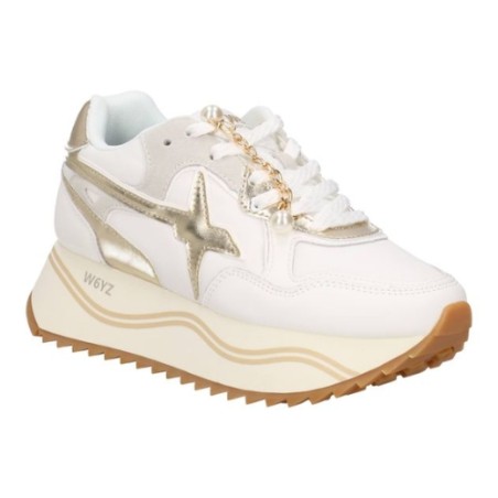 W6YZ Just Say Wizz 1N24 DEVA W Sneakers Donna Platform con Accessorio White Orange Fluo