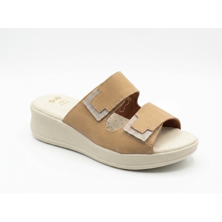 Confosana 5002 Ciabatte Donna Con Doppia Fascia Regolabile Beige/Platino