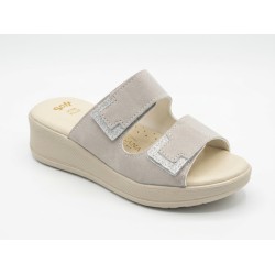 Confosana 5002 Ciabatte Donna Con Doppia Fascia Regolabile Perla/Argento 2