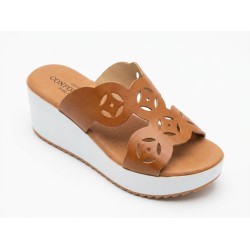 Confosana 4167 Ciabatte Donna Zeppa Cuoio