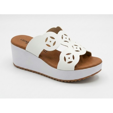 Confosana 4167 Ciabatte Donna Zeppa Bianco