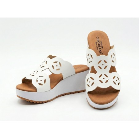 Confosana 4167 Ciabatte Donna Zeppa Bianco