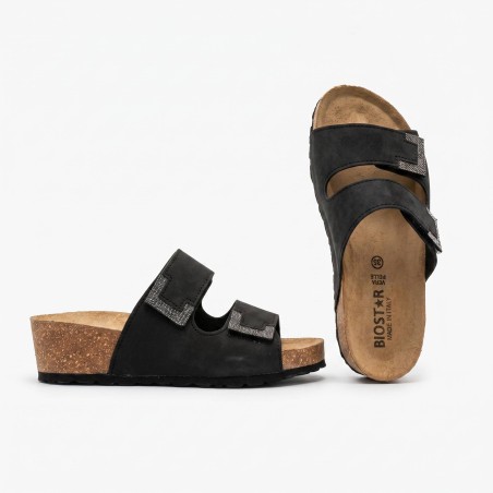 Biostar 17 5002 Ciabatte Donna Con Doppia Fascia Regolabile Nero