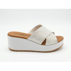 Confosana 2411 Ciabatte Donna Zeppa Bianco