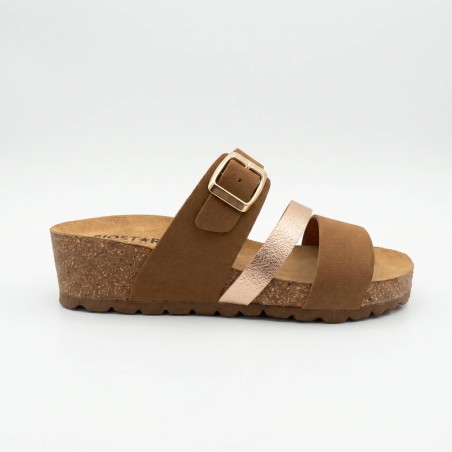 Biostar 17 281 Ciabatte Donna Con Fascia Regolabile Cuoio Rame