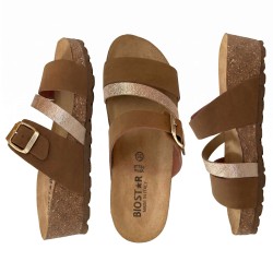 Biostar 17 281 Ciabatte Donna Con Fascia Regolabile Cuoio Rame 2
