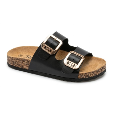 Renato Balestra RB 104 Ciabatta Donna con Doppia Fibbia Black