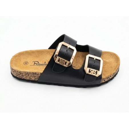 Renato Balestra RB 104 Ciabatta Donna con Doppia Fibbia Black