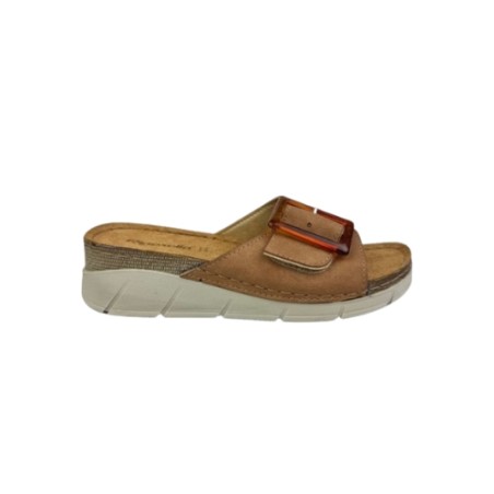 Riposella FRIDA E WB04BX Ciabatta Donna con Fascia Larga Regolabile Cuoio