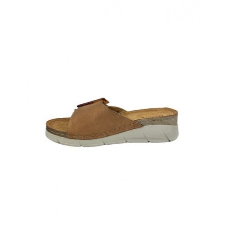 Riposella FRIDA E WB04BX Ciabatta Donna con Fascia Larga Regolabile Cuoio