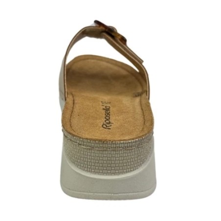 Riposella FRIDA E WB04BX Ciabatta Donna con Fascia Larga Regolabile Beige