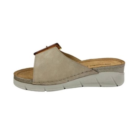 Riposella FRIDA E WB04BX Ciabatta Donna con Fascia Larga Regolabile Beige