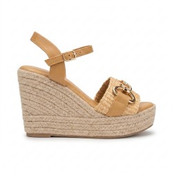 Renato Balestra OU005 Sandali Donna Con Zeppa e Cinturino Khaki