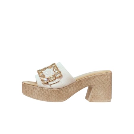 Renato Balestra OU031 Sandali Donna Con Tacco e Plateau Beige