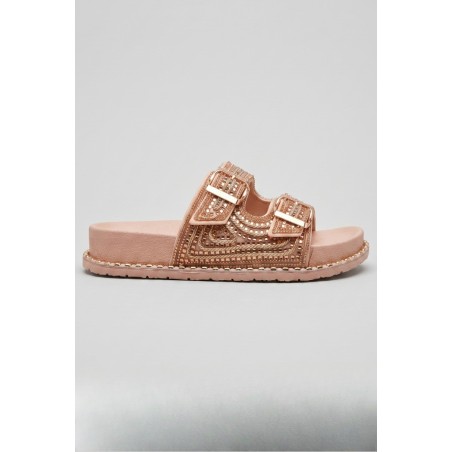 Solo Soprani SSW519N88 BIRKE GLITTER Ciabatta Donna Doppia Fascia Regolabile Rosa