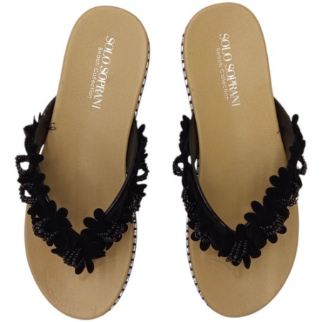 Solo Soprani SSW519N35 LOIRA Ciabatta Donna Infradito Nero