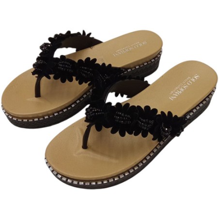 Solo Soprani SSW519N35 LOIRA Ciabatta Donna Infradito Nero