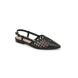 Renato Balestra OU017 Decollette Donna Sling Back Black Flat Black