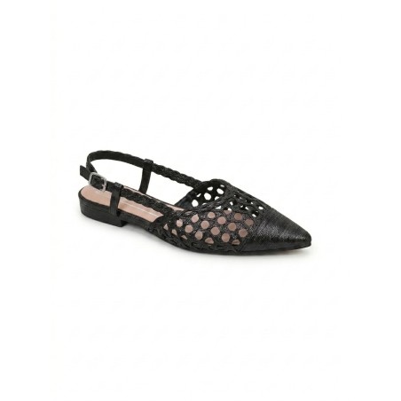 Renato Balestra OU017 Decollette Donna Sling Back Black Flat Black
