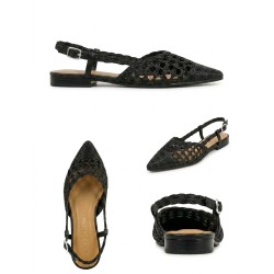 Renato Balestra OU017 Decollette Donna Sling Back Black Flat Black 2