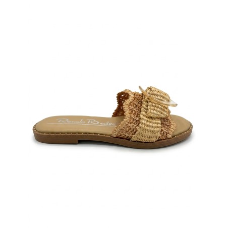 Renato Balestra OU007 Ciabatta Donna Con Fascia Larga Beige