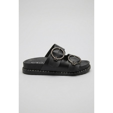 Solo Soprani SSW619N09 RUNA Ciabatta Donna Doppia Fascia Regolabile Nero