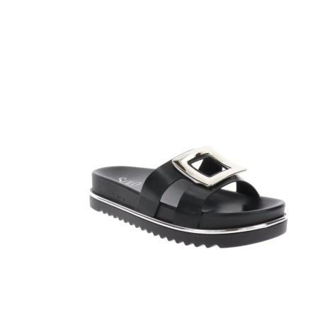 Solo Soprani SSW619N70 EVELYN Ciabatta Donna Con Accessorio Argento Nero