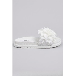Solo Soprani SSW619N32 FRU FRU Ciabatta Donna Con Accessorio Bianco