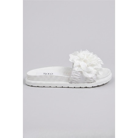 Solo Soprani SSW619N32 FRU FRU Ciabatta Donna Con Accessorio Bianco