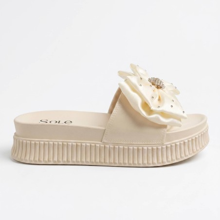 Solo Soprani SSW619N06 TATIANA Ciabatta Donna Con Accessorio Beige