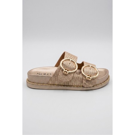 Solo Soprani SSW619N09 RUNA Ciabatta Donna Doppia Fascia Regolabile Bronzo