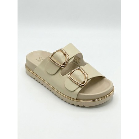 Solo Soprani SSW619N71 SERAPHINE Ciabatta Donna Doppia Fascia Regolabile Beige