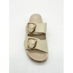 Solo Soprani SSW619N71 SERAPHINE Ciabatta Donna Doppia Fascia Regolabile Beige 2