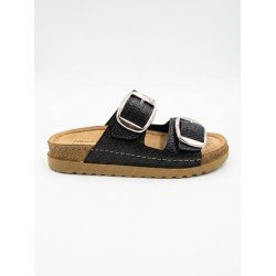 Riposella LISA E WC01BX Ciabatta Donna con Doppia Fibbia Regolabile Black