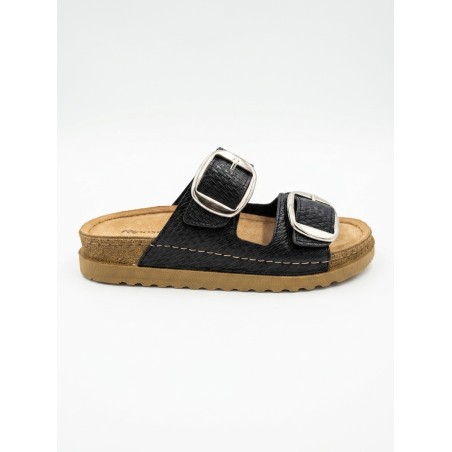Riposella LISA E WC01BX Ciabatta Donna con Doppia Fibbia Regolabile Black