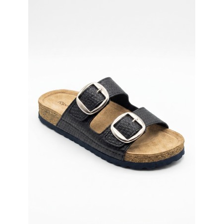 Riposella LISA E WC01BX Ciabatta Donna con Doppia Fibbia Regolabile Black