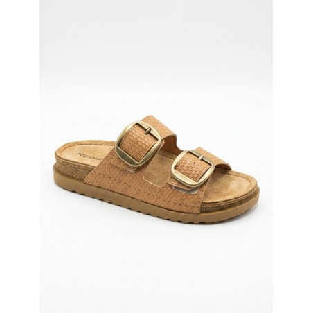 Riposella LISA E WC01BX Ciabatta Donna con Doppia Fibbia Regolabile Cuoio
