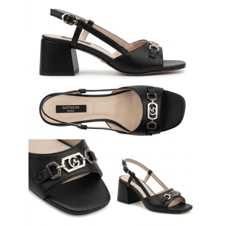 Gattinoni PENNS1624WBE000 NEW SHIRLEY BLOCK Sandali Donna Con Accessorio Nero