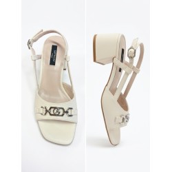 Gattinoni PENNS1624WBE802 NEW SHIRLEY BLOCK Sandali Donna Con Accessorio Off White