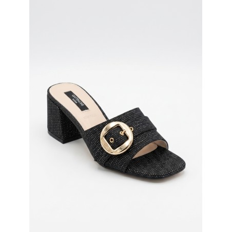 Gattinoni PENNS1623WUA000 NEW SHIRLEY BLOCK Mule Sandali Ciabatta Donna Con Accessorio Nero