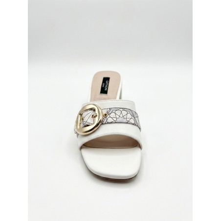 Gattinoni PENNS1623WAT879 NEW SHIRLEY BLOCK Mule Sandali Ciabatta Donna Fascia Regolabile Alabaster