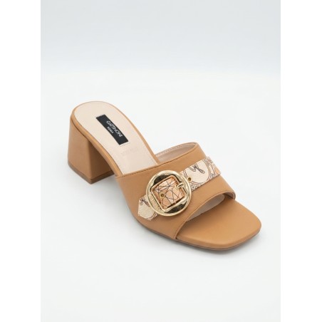 Gattinoni PENNS1623WATB14 NEW SHIRLEY BLOCK Mule Sandali Ciabatta Donna Fascia Regolabile Travertino